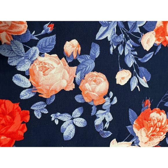 Talbots Navy Blue Floral Print A-Line Skirt Size 8 Lined Coastal - Picture 7 of 7